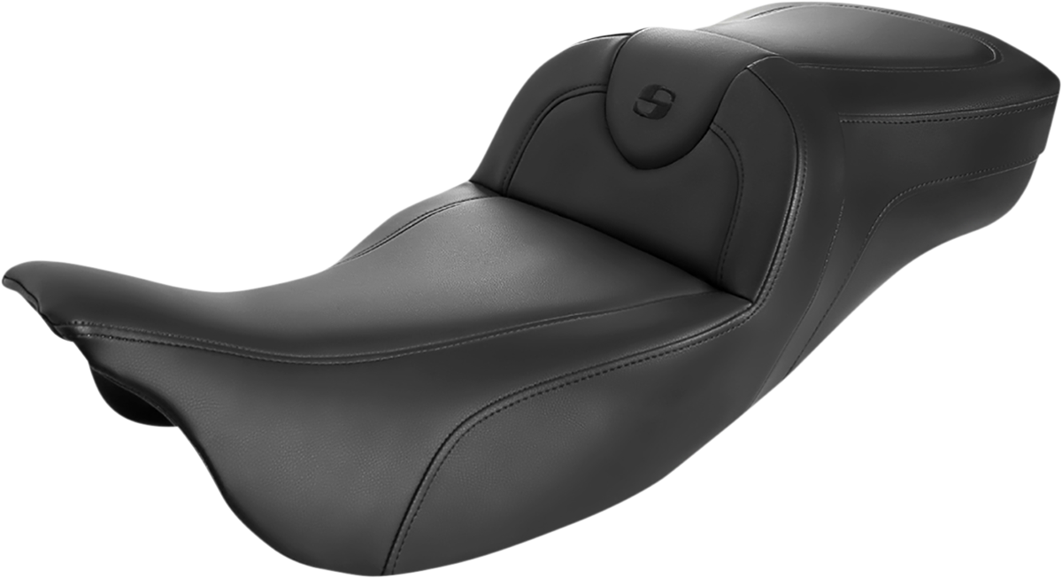 SADDLEMEN Roadsofa Extended Reach Seat - Black/Black Stitching - FL '08-'23 - Without Backrest 808-07B-188 - PartsOutlet.com.au