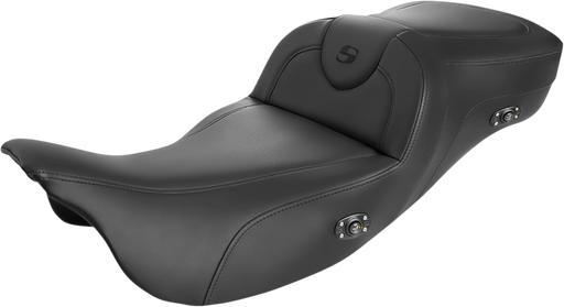 SADDLEMEN Roadsofa™ Extended Reach Heated Seat - Black/Black Stitching - FL '08-'23 - Without Backrest 808-07B-188HCT - PartsOutlet.com.au