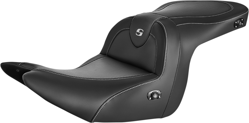 SADDLEMEN Roadsofa Carbon Fiber Heated Seat - Honda GL1800 '18-'23 - Black - Without Backrest H18-07-185HCT - PartsOutlet.com.au
