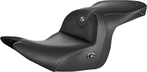 SADDLEMEN Roadsofa Carbon Fiber Heated Seat - Honda GL1800 '18-'23 - Black - Without Backrest H18-07-185HCT - PartsOutlet.com.au