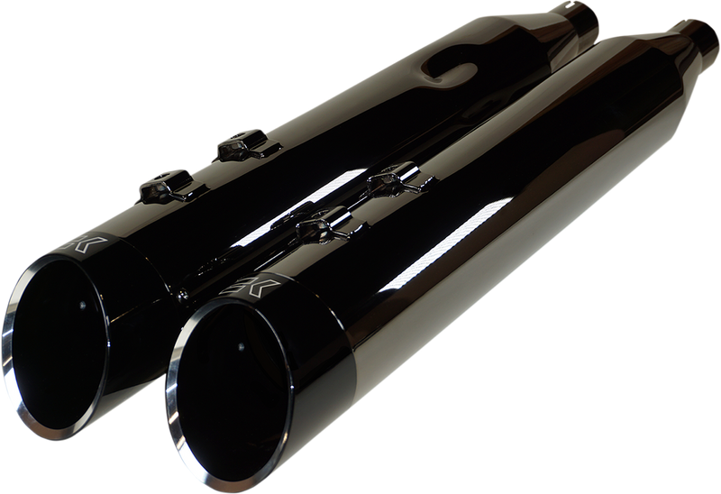 KHROME WERKS 4.5" HP-Plus Slip-On Mufflers - M8 Touring - Eclipse with Edge Tip - FL 2017+ - 201675
