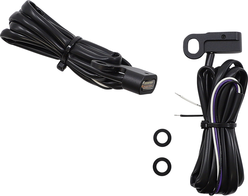 DRAG SPECIALTIES Marker Light - Amber/White - Clear Lens - 1-3/4" - Matte Black - Harley-Davidson '96-'17 - L22-0230DMBE