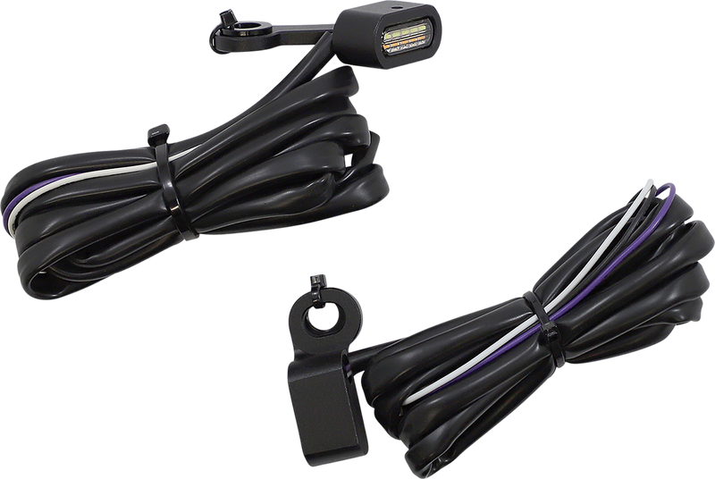 DRAG SPECIALTIES Marker Lights - White/Amber - 1-3/4" Black - XL '14-'22 - L22-0231DMBE