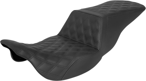 SADDLEMEN Tour Step-Up Seat - Full Lattice Stitch - Black - FLH '08-'23 - 808-07B-195 - PartsOutlet.com.au