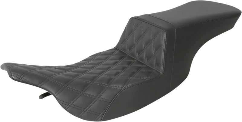 SADDLEMEN Tour Step-Up Seat - Front Lattice Stitch - Black - FL '97-'07 - 897-07-192 - PartsOutlet.com.au