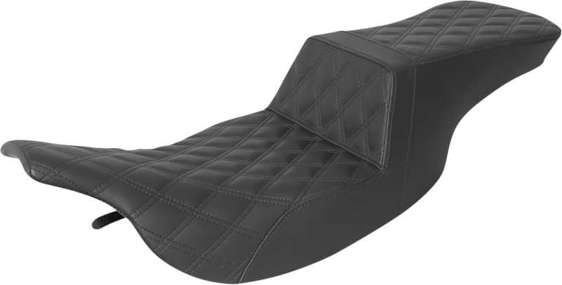 SADDLEMEN Tour Step-Up Seat - Full Lattice Stitch - Black - FLH '97-'07 - 897-07-195 - PartsOutlet.com.au