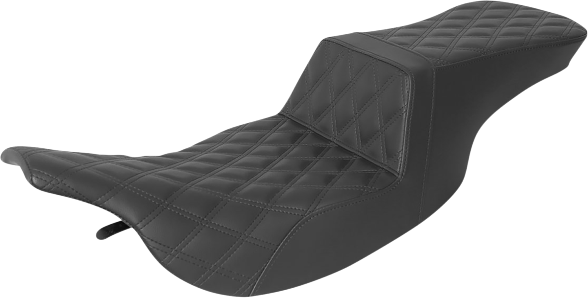 SADDLEMEN Tour Step-Up Seat - Full Lattice Stitch - Black - FLH '97-'07 - 897-07-195 - PartsOutlet.com.au