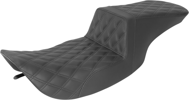 SADDLEMEN Tour Step-Up Seat - Full Lattice Stitch - Black - FLH '97-'07 - 897-06-195 - PartsOutlet.com.au