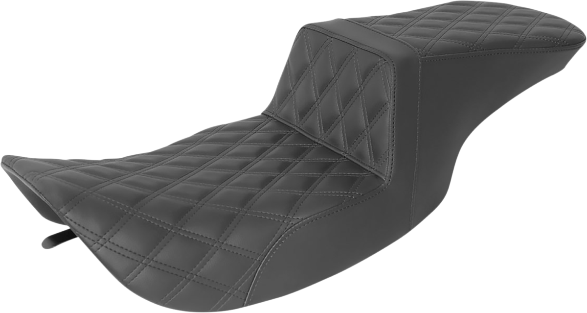 SADDLEMEN Tour Step-Up Seat - Full Lattice Stitch - Black - FLH '97-'07 - 897-06-195 - PartsOutlet.com.au