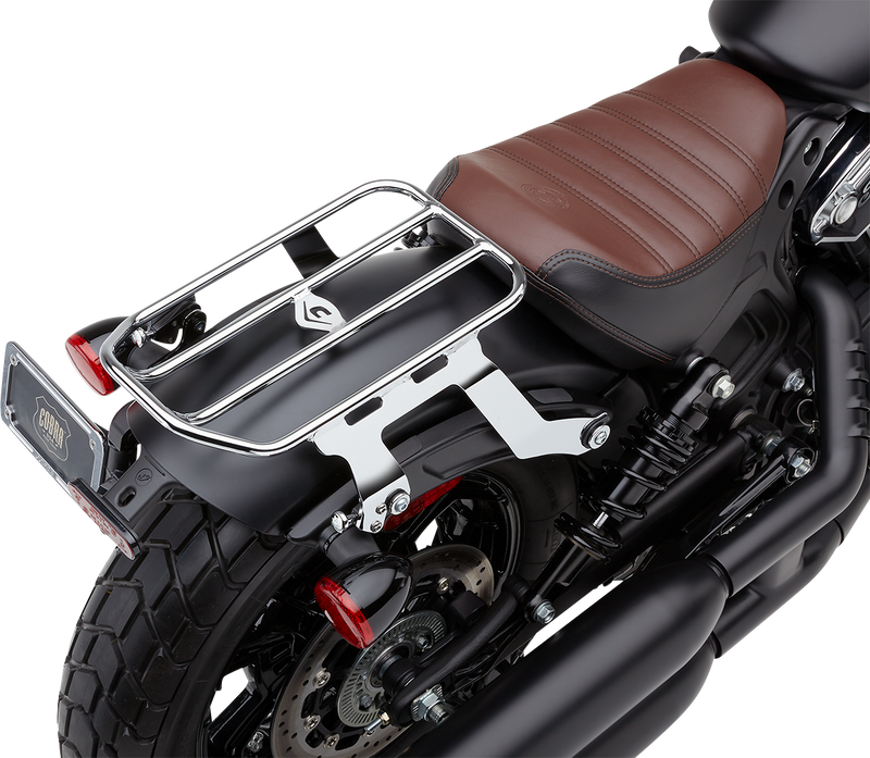 COBRA Solo Luggage Rack - Chrome - Indian Bobber - 2018-2020 - 502-2515 - PartsOutlet.com.au