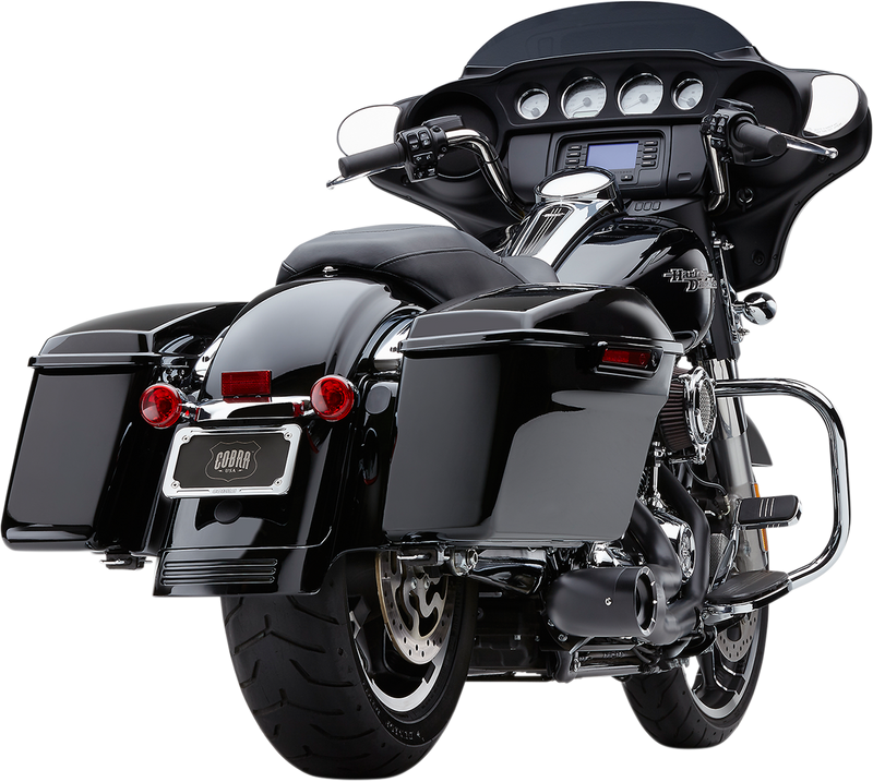 COBRA Turn Out 2-into-1 Exhaust System - '17-'22 FL Black 6271B-1 - PartsOutlet.com.au