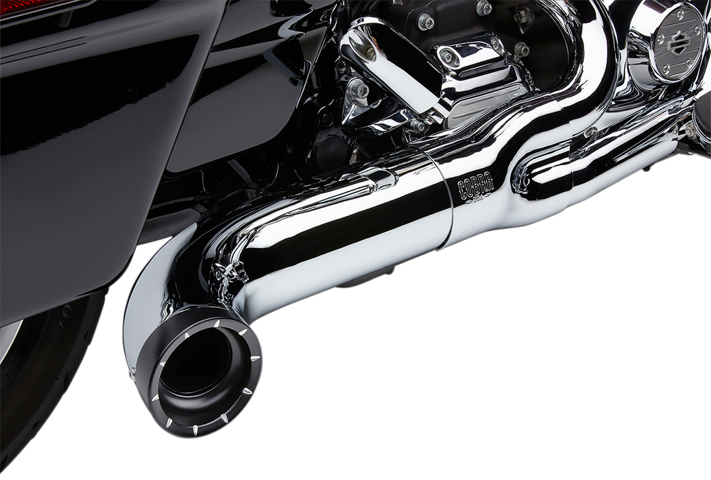 COBRA Turn Out 2-into-1 Exhaust System - '09-'16 FL Chrome 6270-1 - PartsOutlet.com.au