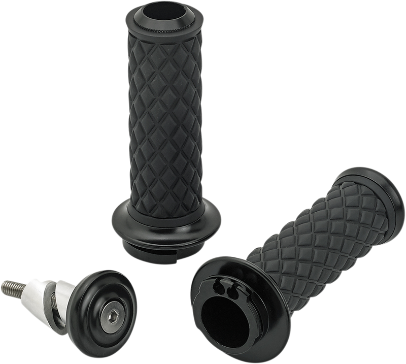 BILTWELL Grips - Alumicore - Dual Cable - Black 6604-201-01 - PartsOutlet.com.au