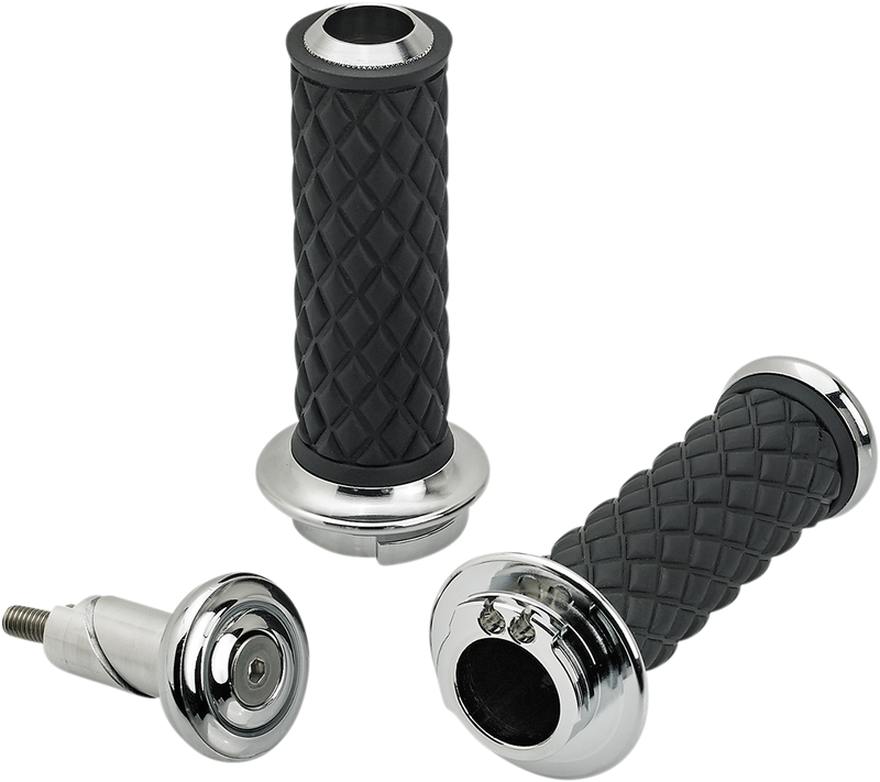 BILTWELL Grips - Alumicore - Dual Cable - Chrome 6604-105-01 - PartsOutlet.com.au