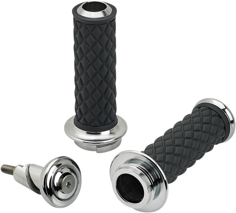 BILTWELL Grips - Alumicore - TBW - Chrome 6605-105-01 - PartsOutlet.com.au