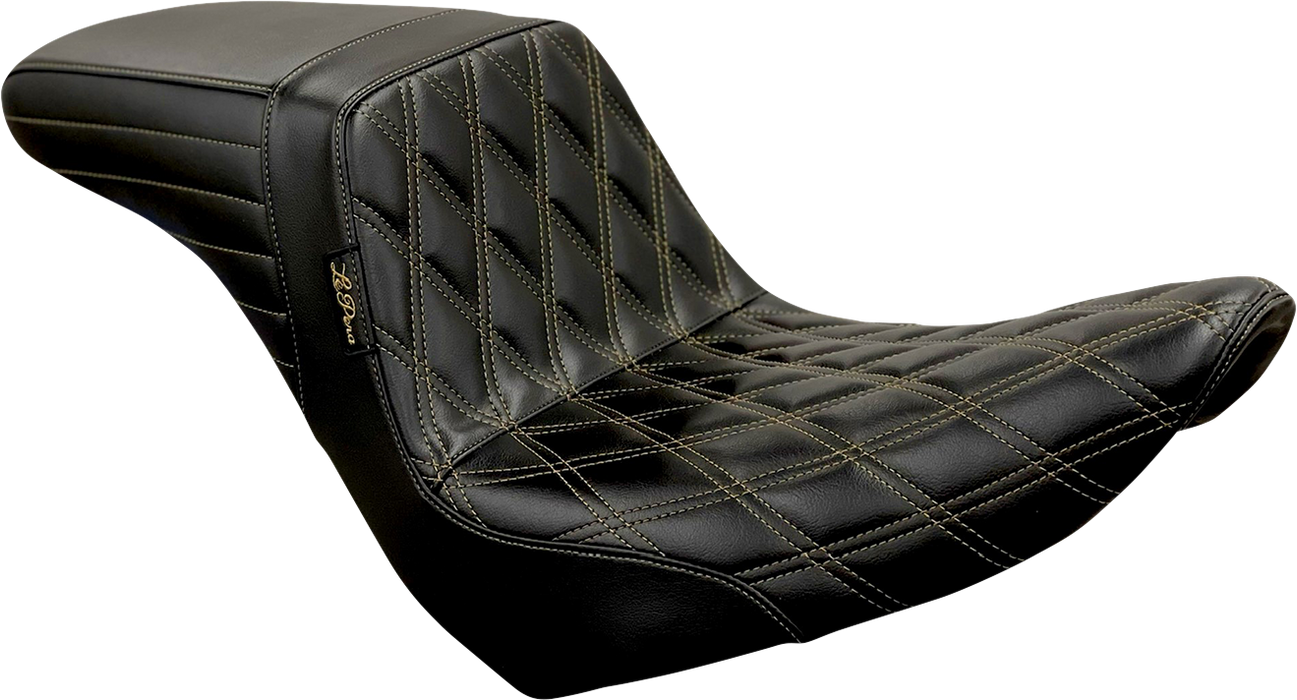 LE PERA Kickflip Seat - Diamond w/Chestnut Stitching - Black LYR-590DD-CHET