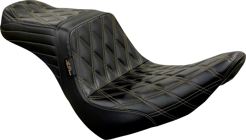 LE PERA Tailwhip Seat - Diamond w/Chestnut Stitching - 18+ Low Rider / Sport Glide - Black LYR-580DD-CHET - PartsOutlet.com.au