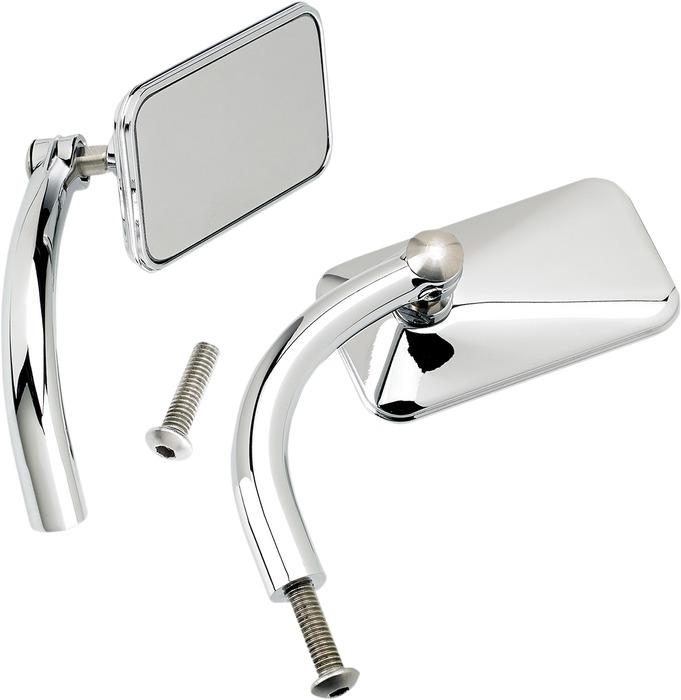 BILTWELL Rectangular Mirrors - Chrome - Pair - 6502-200-502