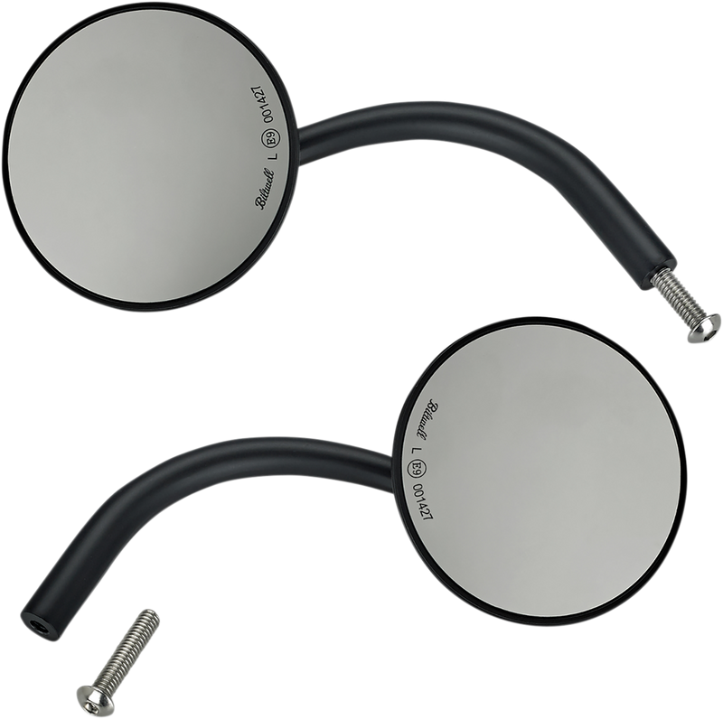 BILTWELL Mirror - Round - Black - Pair - 6503-400-132 - PartsOutlet.com.au