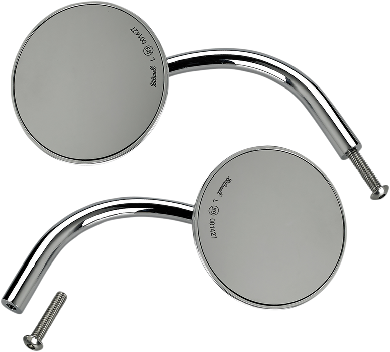 BILTWELL Mirror - Round - Chrome - Pair - 6503-400-532