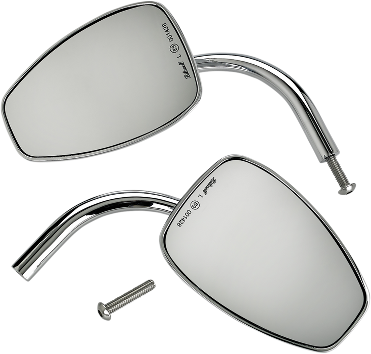 BILTWELL Mirror - Tear Drop - Chrome - Pair - 6504-400-532