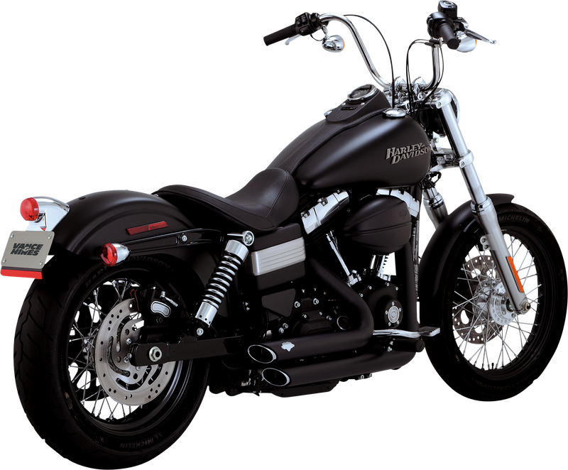 VANCE & HINES Shortshots Staggered Exhaust System - Matte Black - '12-'17 FXD - 47327 - PartsOutlet.com.au