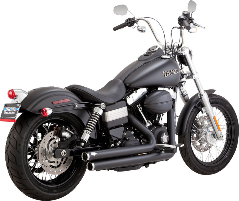 VANCE & HINES Big Shots Staggered Exhaust System - Black - '10-'17 FXD - 47338 - PartsOutlet.com.au