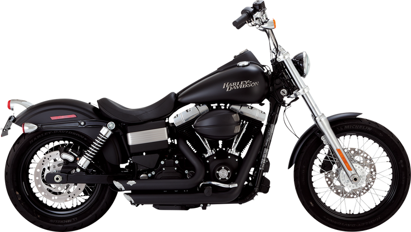 VANCE & HINES Shortshots Staggered Exhaust System - Matte Black - '12-'17 FXD - 47327 - PartsOutlet.com.au