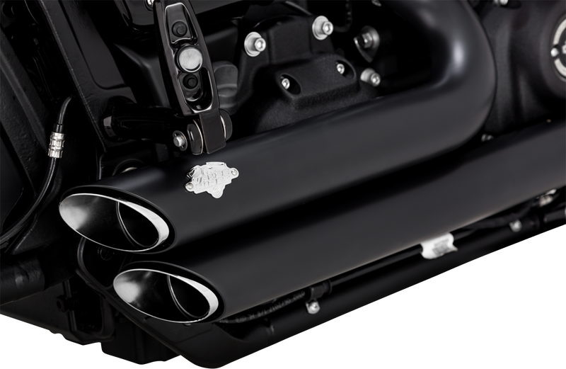 VANCE & HINES Shortshots Staggered Exhaust System - Matte Black - '18-'23 Softail - 47333 - PartsOutlet.com.au