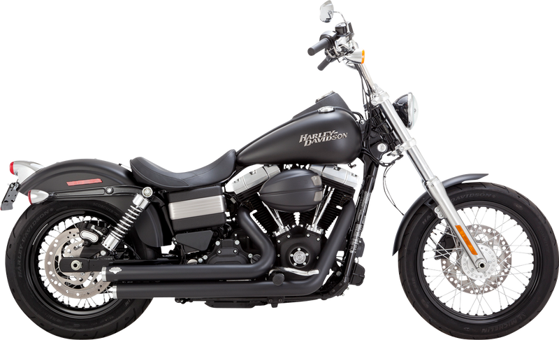 VANCE & HINES Big Shots Staggered Exhaust System - Black - '10-'17 FXD - 47338 - PartsOutlet.com.au