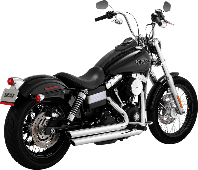 VANCE & HINES Big Shots Staggered Exhaust System - Chrome - '10-'17 FXD - 17338 - PartsOutlet.com.au