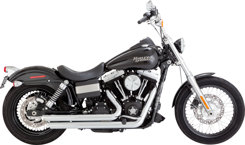 VANCE & HINES Big Shots Staggered Exhaust System - Chrome - '10-'17 FXD - 17338 - PartsOutlet.com.au