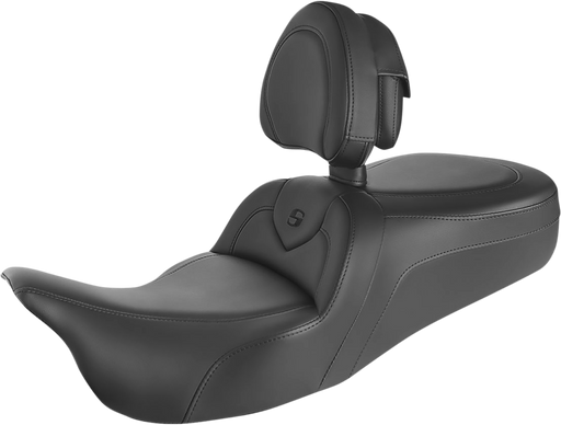 SADDLEMEN RoadSofa Seat - With Backrest - Black w/Black Stitching - FL '09-'24 - Trikes - 808-07B-187TBR - PartsOutlet.com.au