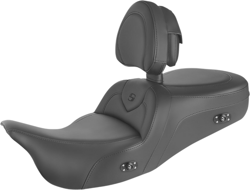 SADDLEMEN Heated RoadSofa Seat - With Backrest - Black w/Black Stitching '09-'23 - Trikes 808-07B-187TBRH - PartsOutlet.com.au