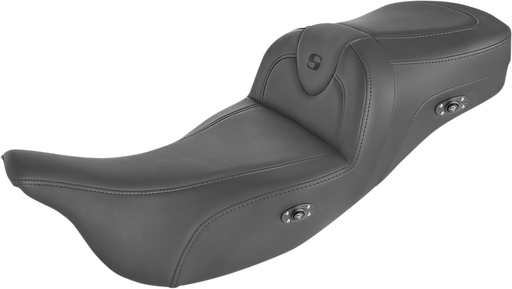 SADDLEMEN Heated RoadSofa Seat - Without Backrest - Black w/Black Stitching '09-'23 - Trikes 808-07B-187THCT - PartsOutlet.com.au