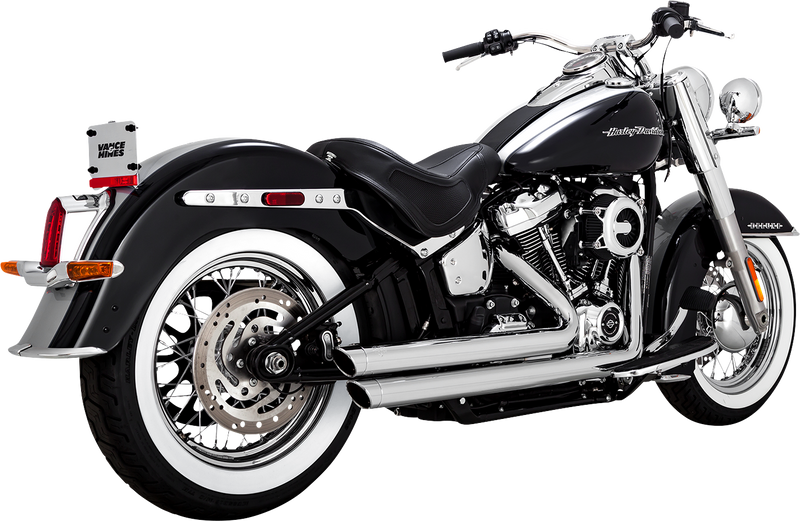 VANCE & HINES Big Shots Staggered Exhaust System - 18+ Softail (Exc - FXDR/FXBR/FLFB) - Chrome 17341 - PartsOutlet.com.au