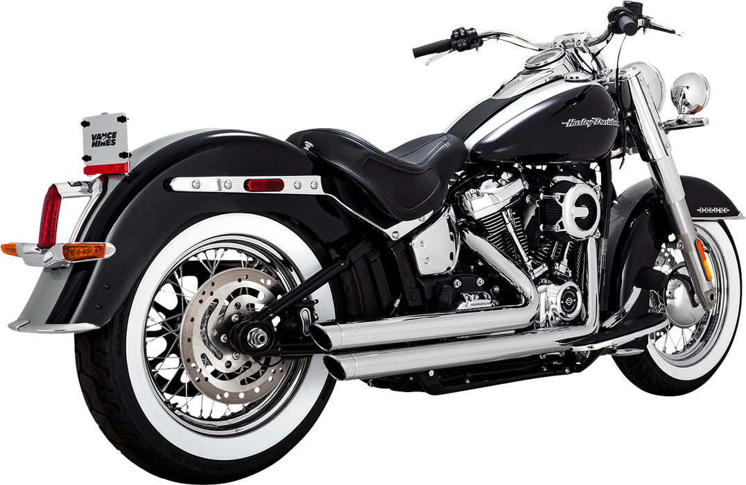 VANCE & HINES Big Shots Staggered Exhaust System - 18+ Softail (Exc - FXDR/FXBR/FLFB) - Chrome 17341