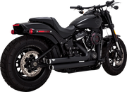 VANCE & HINES Big Shots Staggered Exhaust System - Black - '18-'23 Softail - 47341 - PartsOutlet.com.au