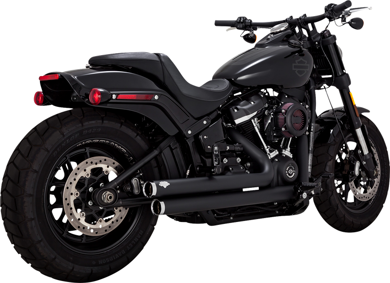 VANCE & HINES Big Shots Staggered Exhaust System - Black - '18-'23 Softail - 47341 - PartsOutlet.com.au