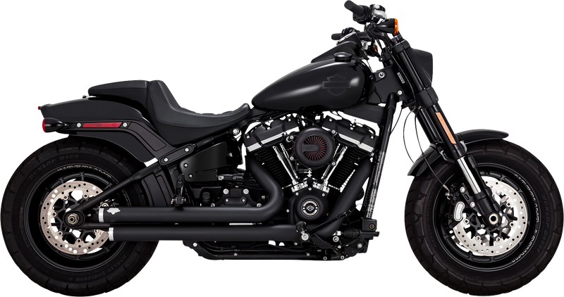 VANCE & HINES Big Shots Staggered Exhaust System - Black - '18-'23 Softail - 47341 - PartsOutlet.com.au