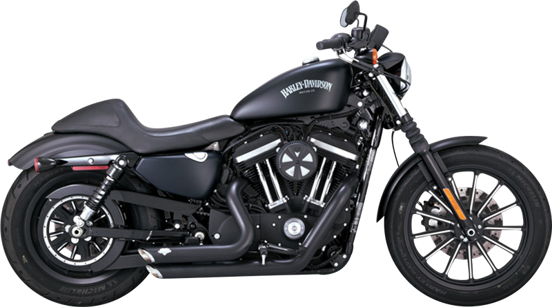 VANCE & HINES Shortshots Staggered PCX Exhaust System - '14-'21 Sportster XL - Black 47329 - PartsOutlet.com.au