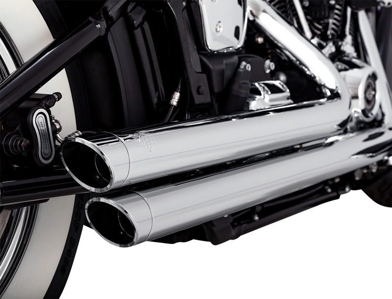 VANCE & HINES Big Shots Staggered Exhaust System - 18+ Softail (Exc - FXDR/FXBR/FLFB) - Chrome 17341 - PartsOutlet.com.au