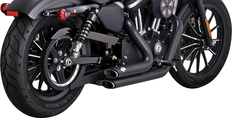 VANCE & HINES Shortshots Staggered PCX Exhaust System - '14-'21 Sportster XL - Black 47329 - PartsOutlet.com.au