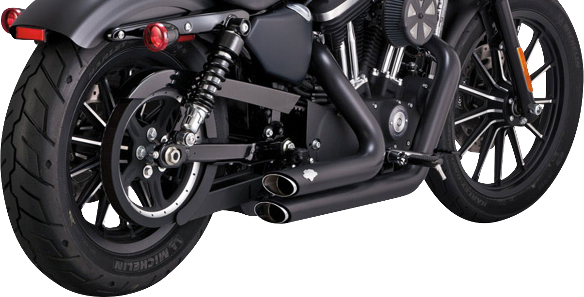 VANCE & HINES Shortshots Staggered PCX Exhaust System - '14-'21 Sportster XL - Black 47329