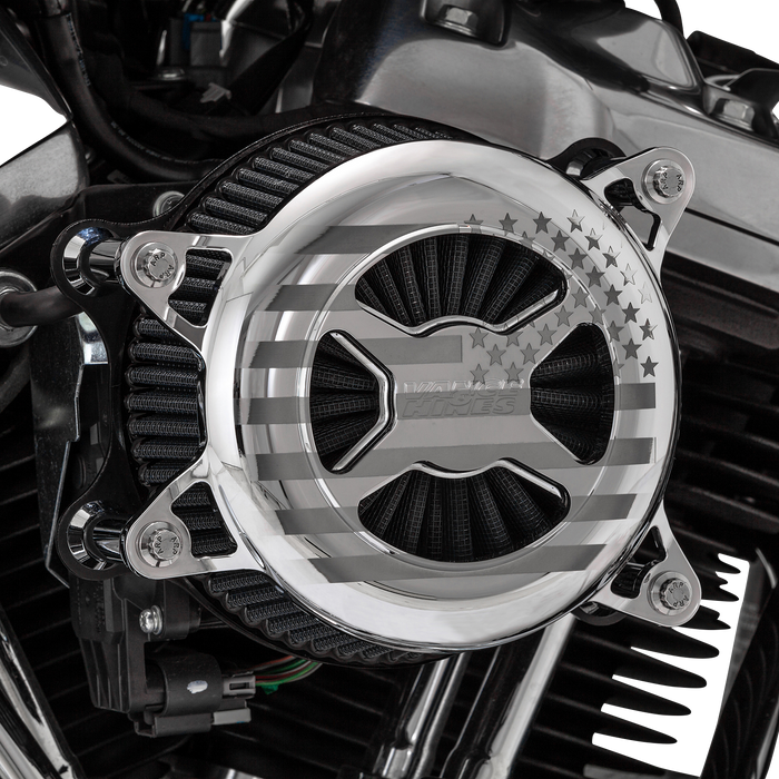 VANCE & HINES VO2 America Air Cleaner - Chrome - '17-'23 M8 72045FG - PartsOutlet.com.au