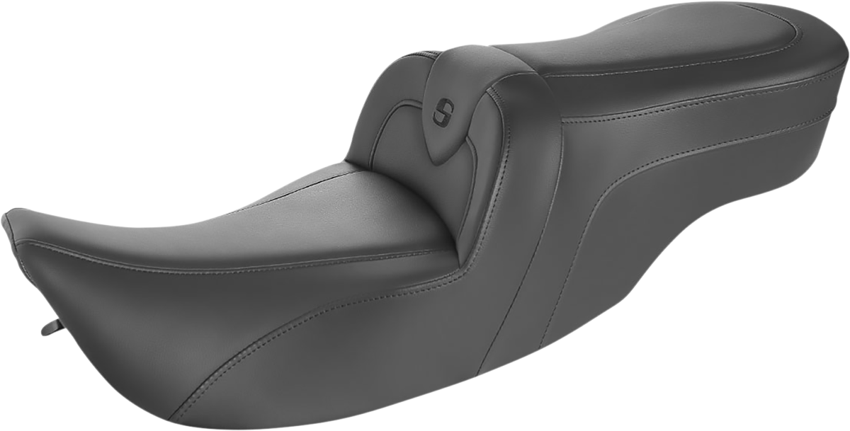 SADDLEMEN RoadSofa Seat - Without Backrest - FL '97-'07 - Black W/Black Stitching - 897-07-187 - PartsOutlet.com.au