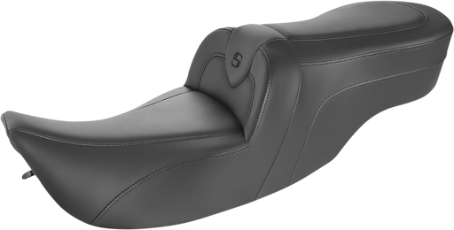 SADDLEMEN RoadSofa Seat - Without Backrest - FL '97-'07 - Black W/Black Stitching - 897-07-187 - PartsOutlet.com.au