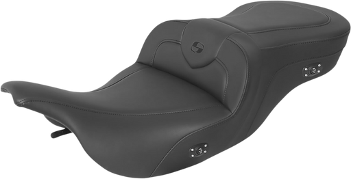 SADDLEMEN Heated RoadSofa Seat - Without Backrest - '97-'07 - Black W/Black Stitching 897-07-187HCT - PartsOutlet.com.au