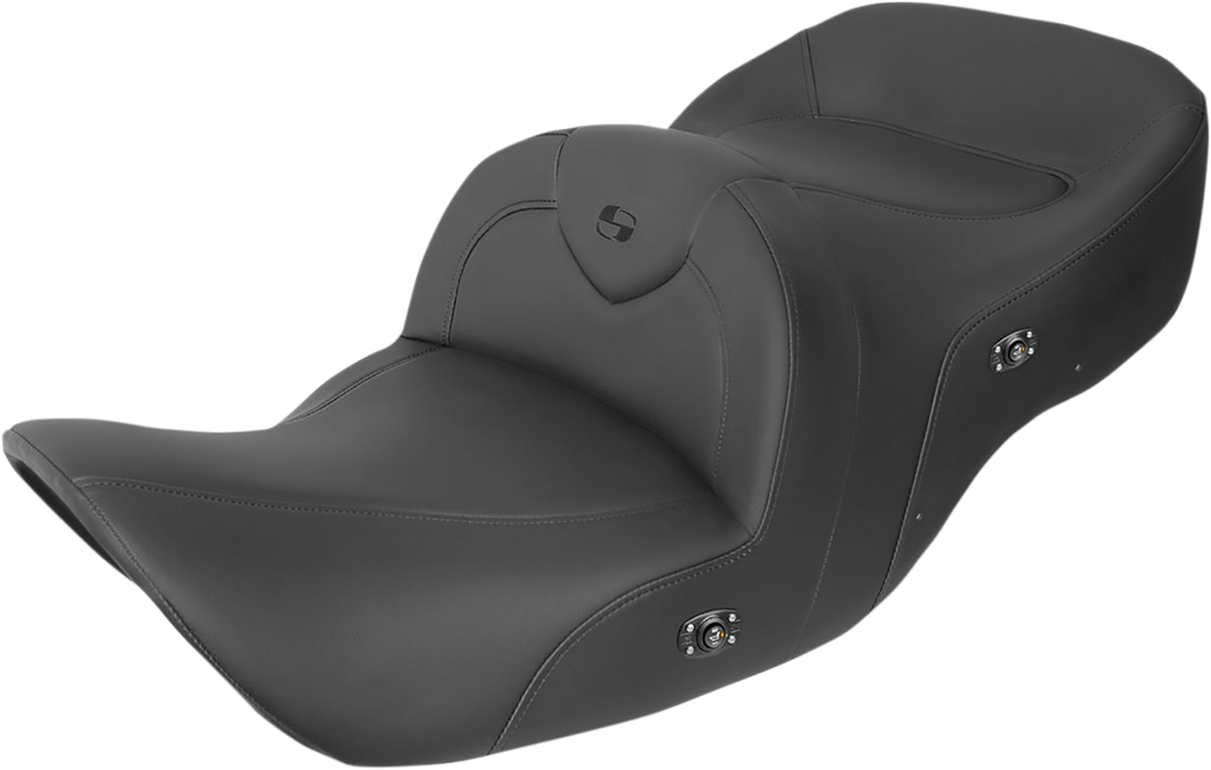 SADDLEMEN Seat - RoadSofa - without Backrest - Black w/ Black Stitching - Heated - Honda GL1800 '01-'10 - H01-07-187HCT - PartsOutlet.com.au