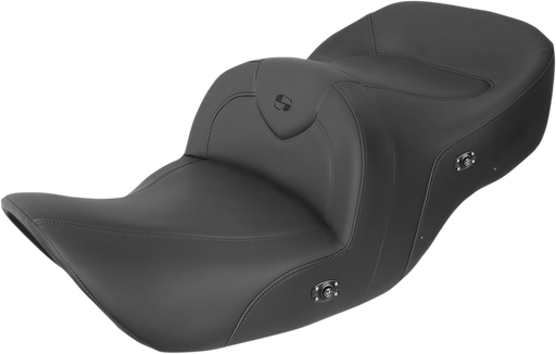 SADDLEMEN Seat - RoadSofa - without Backrest - Black w/ Black Stitching - Heated - Honda GL1800 '01-'10 - H01-07-187HCT - PartsOutlet.com.au